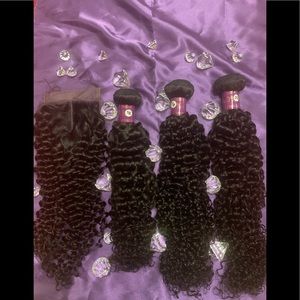 Kinky Curly (3) bundles & Kinky Curly Closure